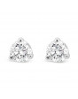 Solitaire Diamond Stud Earrings in a 3-Claw Setting, Set 18ct White Gold. Tdw 0.50ct
